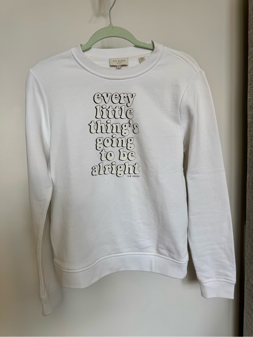 Ted Baker White Crewneck Sweatshirt with Positive Graphic